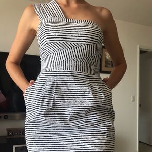 BCBGmaxazria stripe cocktail dress